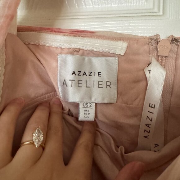 Azazie Atelier Maxi Dress - Pink Floral - Picture 6 of 7